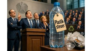 Statt den Unternehmen das Leben etwas leichter zu machen, denkt die Politik auch noch über eine zusätzliche Plastiksteuer auf Verpackungen nach. Das soll Geld in die Staatskassen spülen und auch noch Hunderte von neuen Jobs beim Zoll bringen. Vier Verbände stemmen sich dagegen ... (Bild: KI-generiert)
