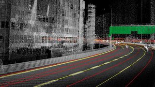 Das System verknüpft Objektdaten, die während des Mapping-Prozesses erstellt wurden,und vervollständigt die hochpräzisen dreidimensionalen Kartendaten. (Dynamic Maps)