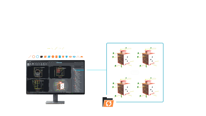 Mit dem Mehrteil-Workflow in VGSTUDIO MAX 2026.2 lassen sich mehrere CT-Scans in einer gemeinsamen Szene laden, messen und direkt miteinander vergleichen.(Bild:  Hexagon)