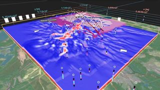 Mithilfe von LiquidEarth, einer Software für die interaktive Visualisierung integrierter geowissenschaftlicher Daten von Strukturmodellen und Bohrungen bis zu Satellitenbildern, kann das Kupferschiefergebiet in der Lausitz abgebildet werden. (Bild: Terranigma)