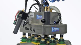 Neu zur Messe bringt Expresso einen Vakuum-Flächengreifer mit großem Saugteppich. (Bild: Expresso)