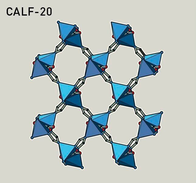 MOF-Materialien und ihre Anwendungen  e) CALF-20 hat eine außergewöhnliche Kapazität zur Absorption von Kohlendioxid. Es wird in einer Fabrik in Kanada getestet. (Bild: Johan Jarnestad/The Royal Swedish Academy of Sciences)