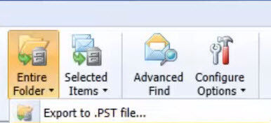Abbildung 11: Nach der Auswahl des entsprechenden Objekts, das Exchange-Administratoren wiederherstellen wollen, lässt sich dieses mit Save Items speichern, mit Send Items als E-Mail versenden, oder über Entire Folder als PST-Datei speichern. Dazu müssen auf dem Server die ese.dll, Outlook 2010 x64 und die Veeam Backup Free Edition zur Verfügung stehen. (Bild: Joos)
