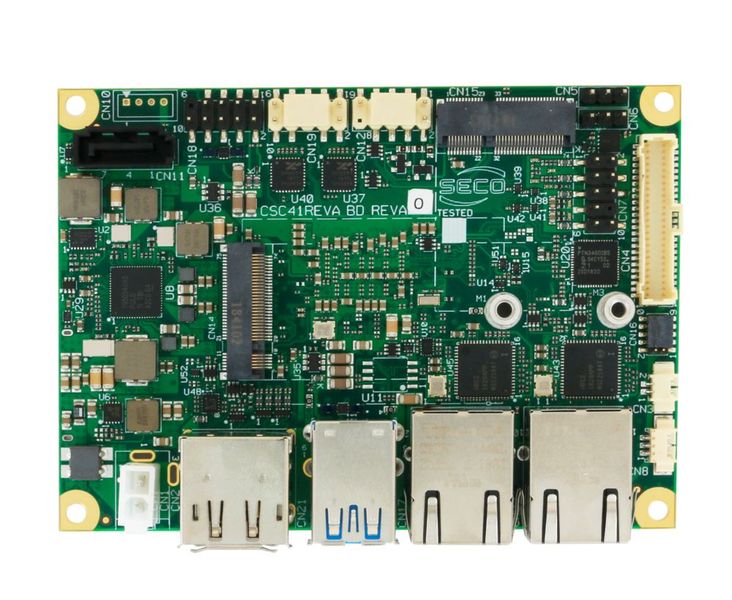 Der SBC-C41-pITX, der auf dem Pico-ITX-Formfaktor basiert, ist eine x86er Lösung für IoT Edge Computing in rauen Umgebungen. Er verfügt übereinen integrierten Intel® HD Graphics 500 Series Controller mit bis zu 18 Ausführungseinheiten und ist mit einem Dual Gigabit Ethernet Anschluss, M.2 WWAN- und WLAN-Steckplätzen und 8x GPIOs ausgestattet. Der SBC-C41-pITX ist perfekt für Edge Computing, Industrielle Automatisierung und Steuerung, IoT, Überwachung, Telekommunikation und Transport geeignet. (Bild: Seco)