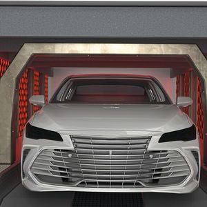 In drying systems for painting lines in automotive production, continuous temperature monitoring is essential to ensure uniform curing of the paint layers and to avoid paint defects. Micro-Epsilon UC thermometers measure very high paint surface temperatures constantly, contact-free and reliably.(Image: Micro-Epsilon)