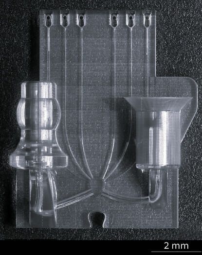 (3D-gedrucktes Mikro-Zellkulturlabor. Bild: Fertilis Pty Ltd)