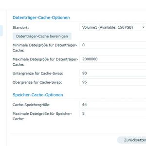 Anpassen der Cache-Einstellungen im Synology-Proxy.(Bild:  Joos)