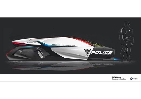 Der E-Patrol von BMW: hat drei Drohnen an Bord (Bild: BMW Group DesignworksUSA)