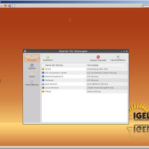Der Desktop des Igel One im Betrieb mit diversen konfigurierten Sitzungen und dem Application Launcher (Archiv: Vogel Business Media)