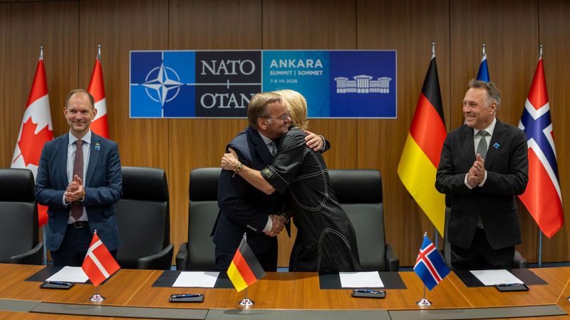 Iceland Joins Maritime Security Partnership: Defence Minister Boris Pistorius and Icelandic Foreign Minister Thorgerdur Katrin Gunnarsdottir at the signing ceremony during the 2026 NATO Summit in Ankara.(Source:  Bundeswehr/Tom Twardy)