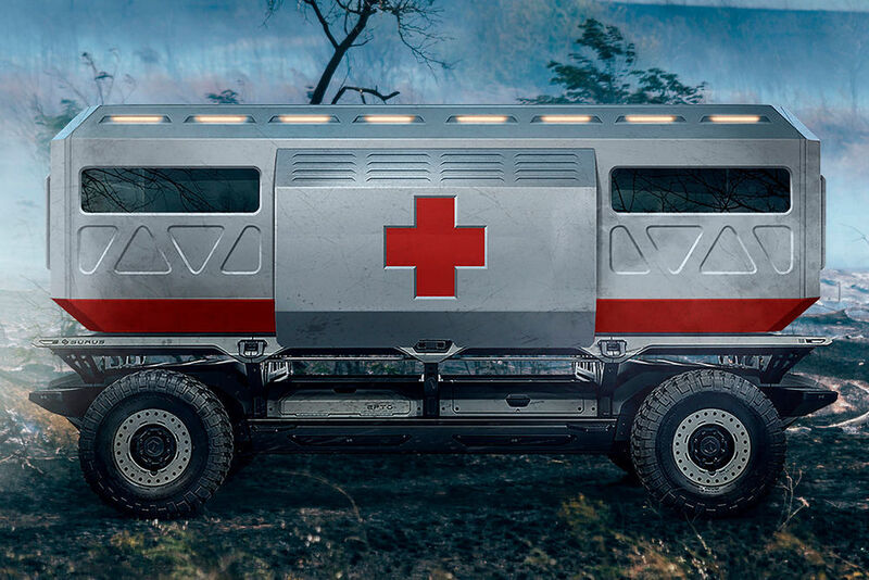 Auf dem Surus könnten mobile Krankenstationen aufgesetzt werden. (General Motors)