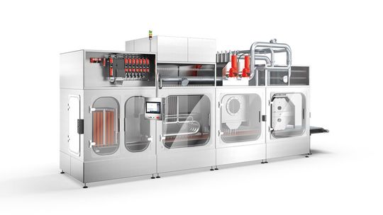 Die Automatisierungslösung Starterset 637 zielt speziell auf horizontale Füll- und Verschleißmaschinen im aseptischen Bereich mit ihren hohen hygienischen Anforderungen.(Bild:  SEW)