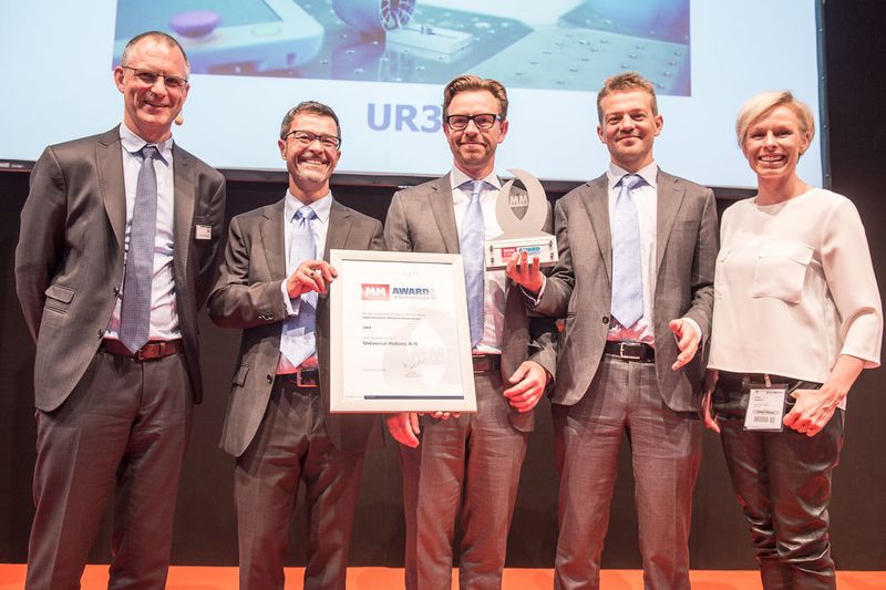 Der MM Award in der Katergorie Industrieroboter (Knickarm/Scararoboter) ging an Universal Robots und den UR3. (Messe München GmbH)