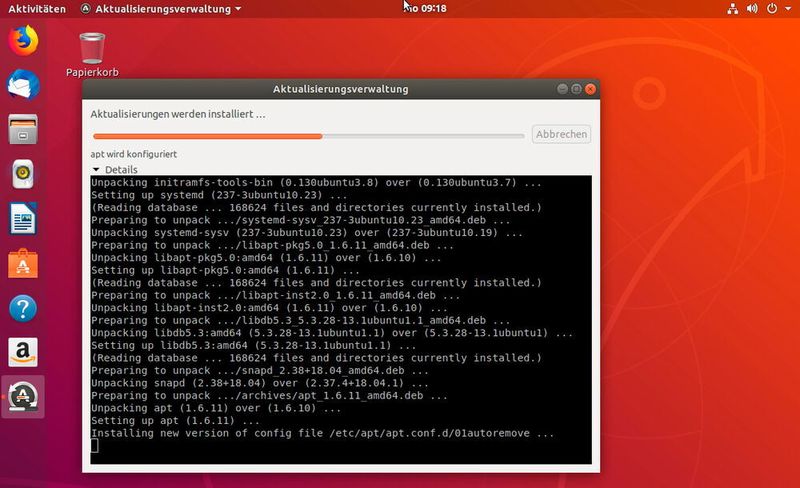 Vor der Installation des Windows 10 Themes, kann es sinnvoll sein, die Linux-Distribution zu aktualisieren. (Joos / Ubuntu)