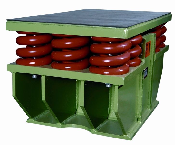 Bild 2: Federlager der Baureihe PWG für die Unterflur-Anordnung mit integrierter viskoser Sicherheitsdämpfung, Tragfähigkeit 2500 kN.Bild: KTI-Schwingungstechnik GmbH (Archiv: Vogel Business Media)