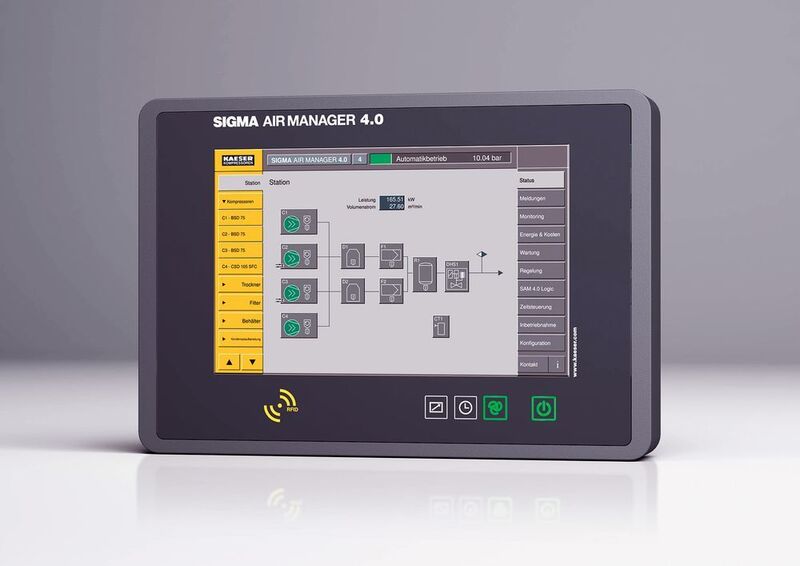 The Sigma Air Manager 4.0 not only monitors and controls all components of a blower station with maximum efficiency, it also lays the foundation for Industrie 4.0 technology and services. (Kaeser)