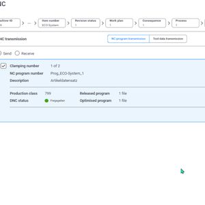 DNC-Datenübertragung eines NC-Programms ist auch mit der InfoPOINT Web-App möglich. (Bild:  COSCOM Computer)