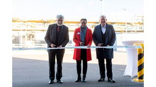 Offizielle Eröffnung des „Hydrogen Lab Leuna“ im Chemiepark Leuna: (v.l.) Minister Prof. Dr. Willingmann und Dr.-Ing. Schattauer, kommissarische Institutsleiterin Fraunhofer Iwes sowie Prof. Dr. Neugebauer, Präsident der Fraunhofer-Gesellschaft (Source: Max Niemann/Fraunhofer)