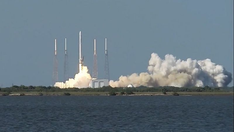 Start Falcon-9-Trägerrakete zur ISS; mit an Bord das Experiment Spheroids (Bild: Nasa)