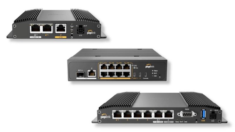 Die MAX Orbit Serie umfasst drei Modelle für die Bündelung mehrerer Satellitenleitungen; den Spitzenplatz nimmt der Orbit 8 mit 10-Gigabit-Ports und Wi-Fi 7 ein.(Bild:  Peplink)