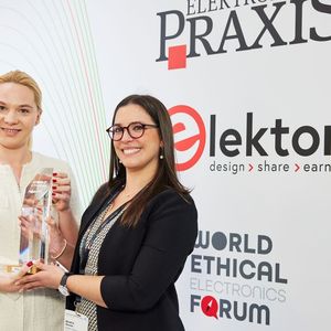 Milda Pladaitė, Institution of Civil Engineers, erhält WEEF-Award Beatriz Sousa, Elektor(Bild:  Messe München GmbH)