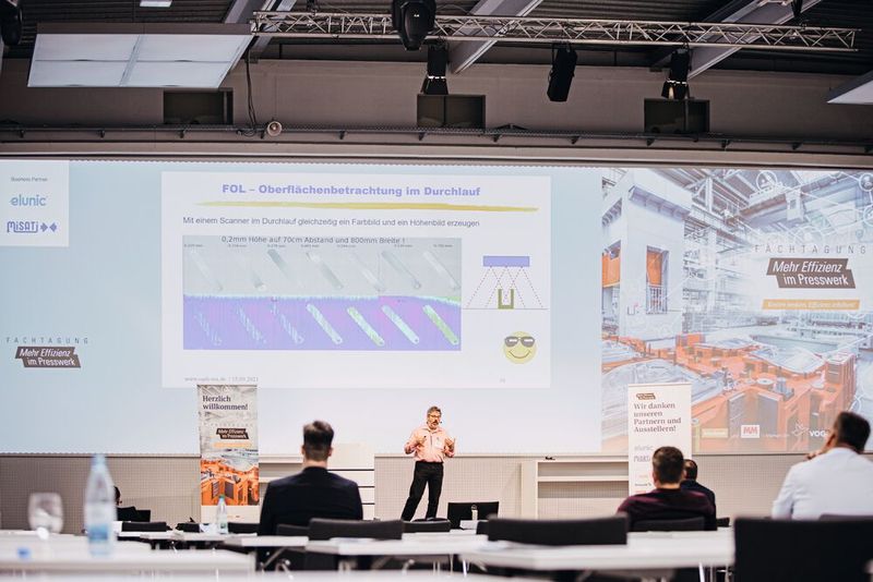 Impressionen der Fachtagung „Mehr Effizienz im Presswerk“ am 15. September 2021 in Würzburg. (Bild: VCG)