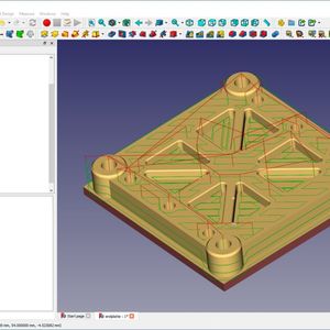 Generating tool paths using the Freecad-CAM workspace and exporting the tool paths as G-code for the 3-axis CNC milling machine.(Image: Alsado)