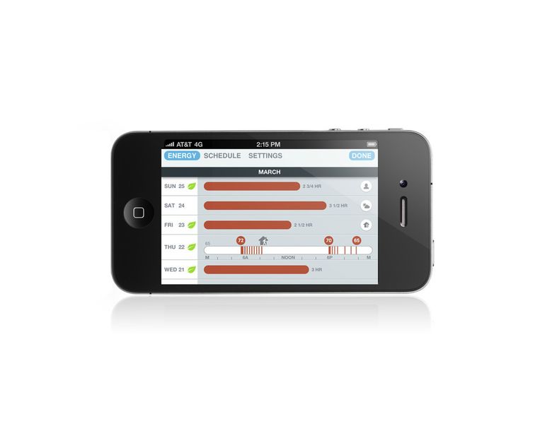 Auswertung des Energieverbrauchs auf einem iPhone (Nest Labs)