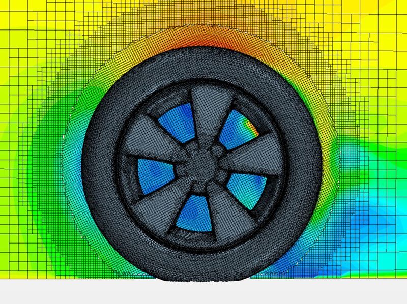 Bild 2 b: Dynamisches Overset-Meshing ermöglicht die Bewegung massiver Komponentenvon Festkörperkomponenten in derim Fluiddomänerechengebiet. (Bild: Loughborough University)