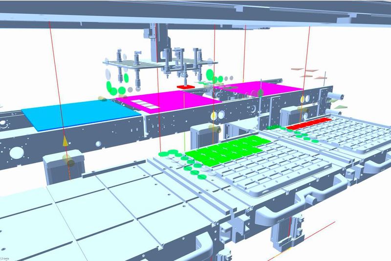 Eckelmann und Rex Automatisierungstechnik zeigen auf der SPS 2022 die Software Factory Ware Virtual Replica. Mit ihr können digitale Zwillinge von Maschinen erstellt und dynamisiert werden. In seiner neuesten Version erhält die Software zudem eine Kollisionskontrolle. Diese ermöglicht die oberflächengetreue Erkennung und Überwachung von Maschinenkomponenten, Produkten und Werkzeugen in einer Anlage. SPS 2022: Halle 7, Stand 314. (Bild: Rex Automatisierungstechnik)