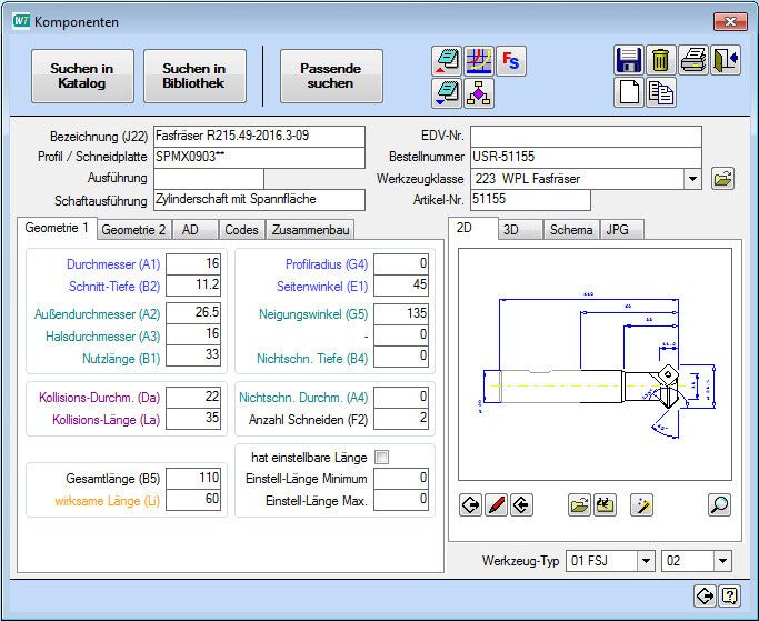 «Wintool»: Komponenten mit 2D-Grafiken für den Zusammenbau. (Bild: Datos Computer)