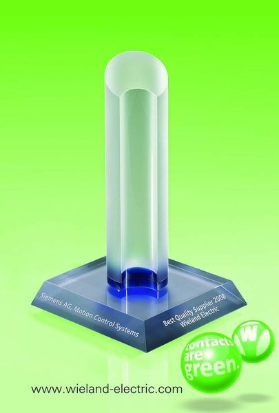 Wieland Electric ist “Best Quality Supplier 2008” von Siemens, Industry Sector, Drive Technologies Division (Archiv: Vogel Business Media)