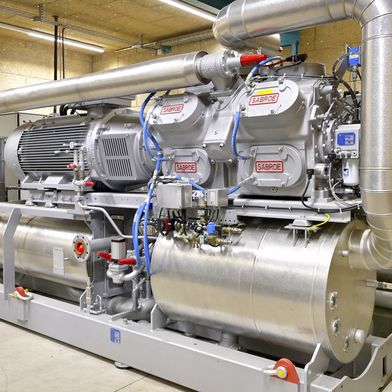 Industrie-Wärmepumpe
bei Wienerberger im
Werk Uttendorf. (Bild: Wienerberger / Manfred Fesl)