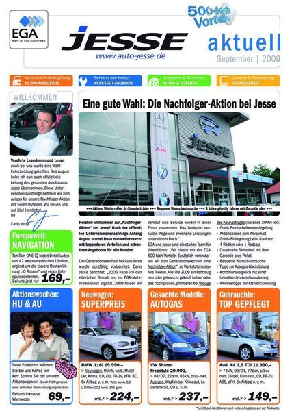 Siebenmal pro Jahr verteilt Jesse ein EGA-Prospekt in Ibbenbüren. Die Auflage liegt jeweils bei 15.000 Stück. Das brachte dem jungen Autohaus einen enormen Nachfrageschub. (Archiv: Vogel Business Media)
