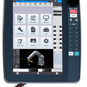 Die R86TB ist ein multifunktionales Bedien- und Programmierpanel, das auf den bisherigen Teaching-Boxen von Mitsubishi Electric aufbaut. (Bild:  Mitsubishi Electric)