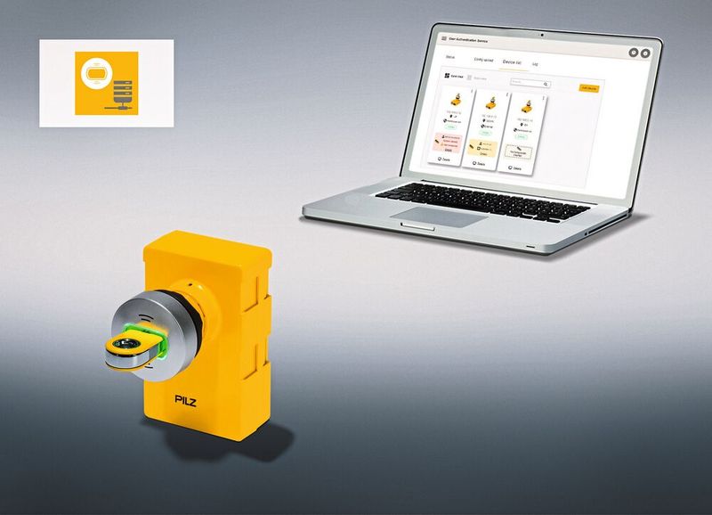 Die RFID-Transponder werden in der Ausleseeinheit PITreader von Pilz eingelesen und angelernt. Die Vergabe der Zugangsberechtigungen und die der Betriebsarten erfolgt einfach über den dazugehörigen Webserver.  (Bild: Pilz GmbH & Co. KG)