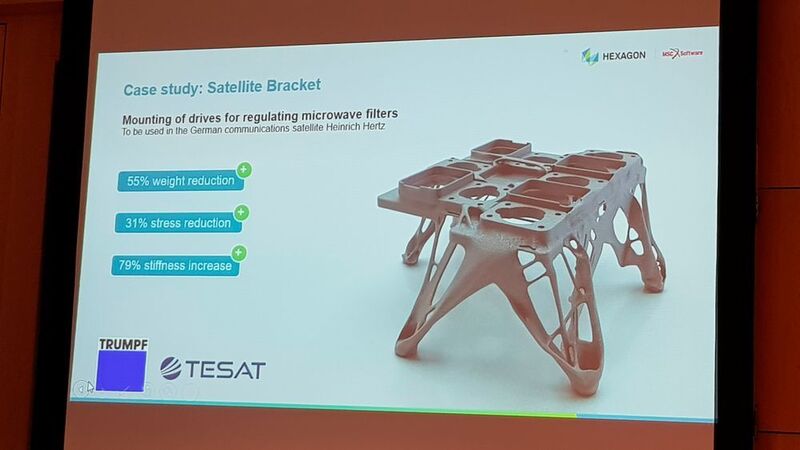 ... Leichtgewichtige Konstruktionen wie diese Sateliten-Aufhängung sind mit der neuen Software möglich. (D.Quitter/konstruktionspraxis)