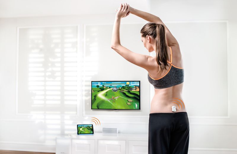 Ausgestattet mit Bluetooth-Smart-Technologie überträgt Valedo die Bewegungen des Rumpfes mittels zweier Sensoren und ermöglicht damit ein Echtzeitfeedback zu komplexen und mehrdimensionalen Bewegungen. Cicor unterstützte den Hersteller von der Realisierung bis zum fertigen Produkt. (Bild: Cicor)