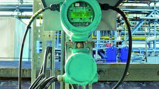 Zuverlässig erfasst der explosionsgeschützte Messumformer Fluxus G 800 den Volumenfluss des durchströmenden Wasserstoffgemischs.  (Bild: Flexim)