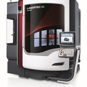 Die „Lasertec 65 Additive Manufacturing“ integriert das generative Laserauftragsschweißen in eine vollwertige 5-Achs-Fräsmaschine.