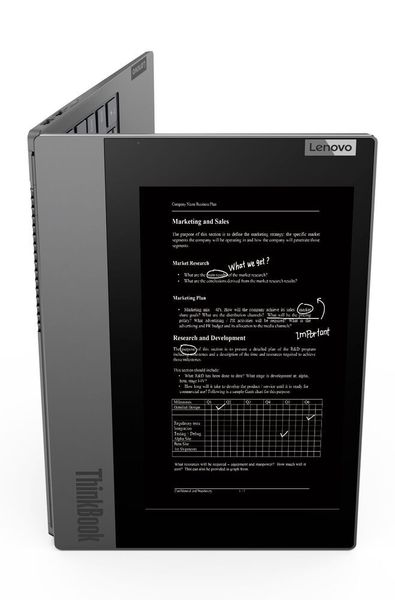 Das Thinkbook Plus verfügt über ein zweites E-Ink-Display für Notizen oder Benachrichtigungen. (Lenovo)