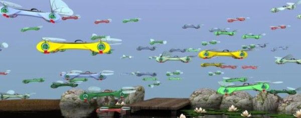 Hunderte Dragonflies im Schwarm (TechJect)