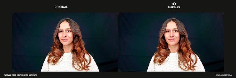 Casablanca könne nicht nur die Augen entsprechend ausrichten, sondern auch den gesamten Kopf in die passende Position drehen.(Bild:  Casablanca.AI)