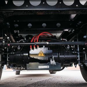 Die E-Achse ist laut BAX der neue Diesel: Der E-Antrieb stellt 100 kW/136 PS sowie 6.580 Newtonmeter Drehmoment bereit.(Bild:  BPW Bergische Achsen/BAX)
