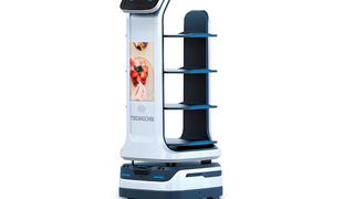 Mit einer Akkulaufzeit von zehn Stunden kann „Robi4-HD“ lässig eine Schicht im Servicebereich überstehen, bevor er wieder aufgeladen werden muss. (Bild: Topregal)