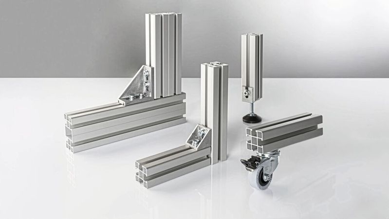 Das gewichtsoptimierte Profilsystem RK Eco Profil kommt mit geringerem Materialeinsatz aus, ohne Abstriche in Qualität und Stabilität zu machen.(Bild:  RK Rose+Krieger)