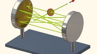 Abb. 1: Die neue Transversal Access Cavity (TAC) der PTB kommt ohne Ein- und Austrittsöffnungen in den Reflexionsflächen aus.  (Bild: PTB)