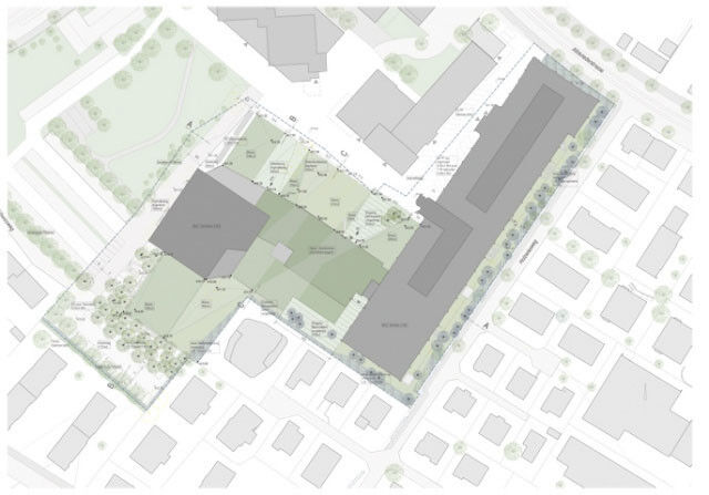 Abbildung 1: Der Umgebungsplan für den OIZ-Komplex (Bild: Stadt Zürich)