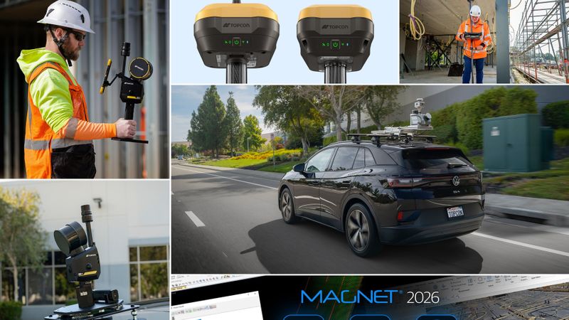 Topcon präsentierte auf der Messe Intergeo in München neue Lösungen für integrierte Geomatik-Workflows.(Bild:  Topcon)