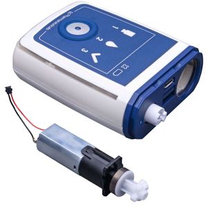 Der Prototyp der Patch-Pumpe von SC-Pharmaceutical: Die Pumpe besteht aus einem wiederverwendbaren Activator und einem Einsatz welcher für jede Anwendung ausgewechselt wird.